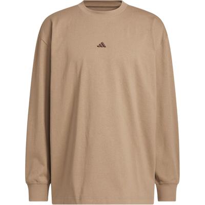 Unisex Adidas BASKETBALL T-Shirts Unisex Khaki Brown Crew Neck Moderate