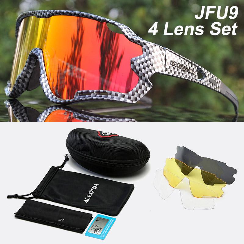 ACEXPNM Gepolariseerde Mountainbike Fietsbril Buiten Sport Fietsbril UV400 4 Lenzen Fietsbril Mannen Vrouwen Zonnebril