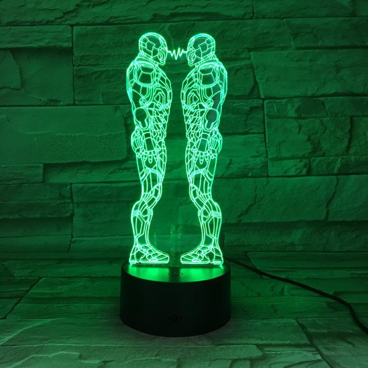 3D Avengers Iron Man & Captain America LED Night Light for Kids