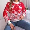 Jeseň Zima Vintage Voľný sveter s dlhým rukávom s potlačou Cardigan Pletené veci Vianočný sveter s výstrihom