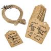 Easy to Use Hang Tags with String 100Pcs Paper Thank You String, Rectangular Gift Tags, Pre-Punched Natural Style for Boxes Hole Hanging Wedding Party
