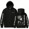 Horror Game Silent Hill Zipper Hoodie Men's Fashion Casual Vintage Zip Up Jacket Unisex Gothic Rock Oversized Zip Up Sweatshirt