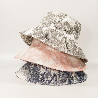 2022 New Luxury Design Ink Painting Jungle Animal Bucket Hat Women Men's Panama Cap Tie-Dye Printed Outdoor Bob Fishing Hats
