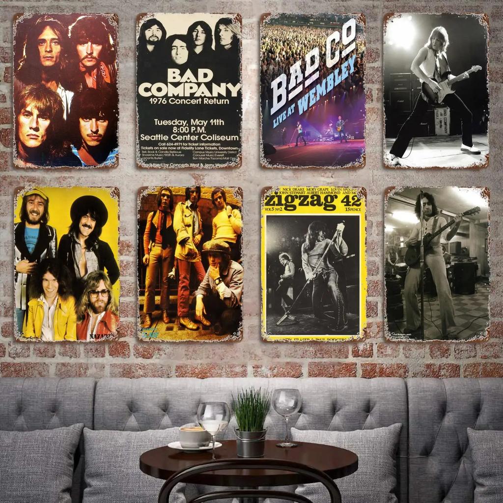 Bad Company Band metal Decor Poster Vintage Tin Sign Metal Sign Decorative Plaque for Pub Bar Man Cave Club Wall Decoration
