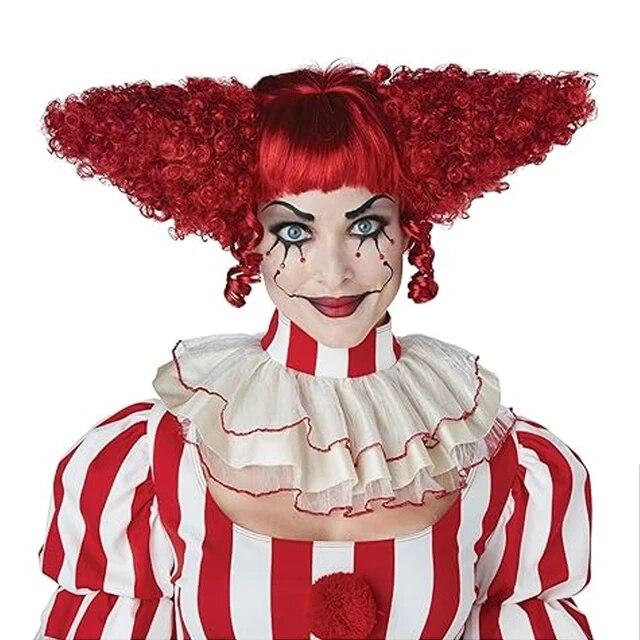 Halloween California Costumes Creepy Clown Adult Wig (red), Multi Colored