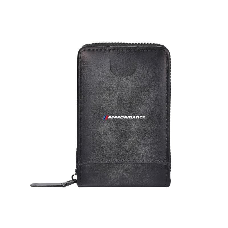 Car Wallet Leather Coin Purse Zipper Styling Auto Accessories For BMW X6 X4 X7 Performance X1 X3 X5 E39 E46 E90 F20 E60 Sticker gjsh77