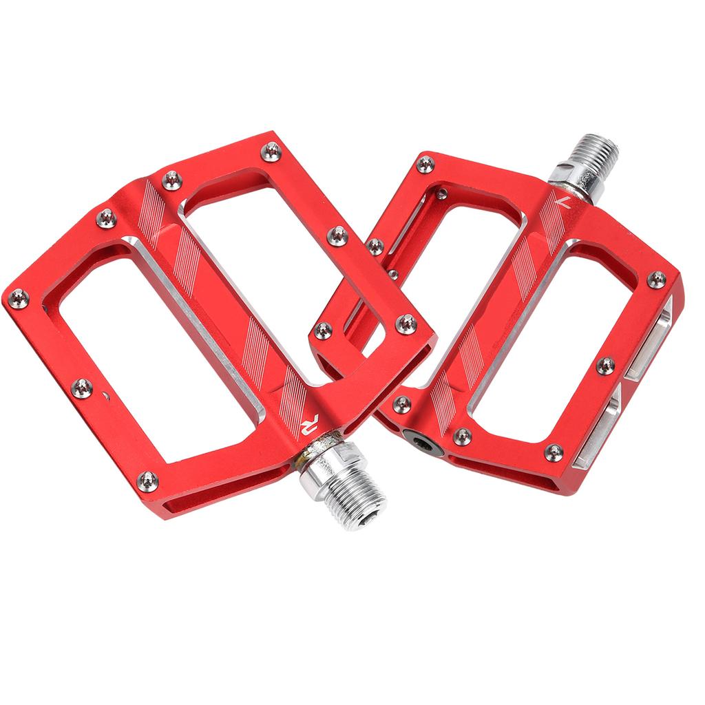 Mountain Bike Aluminum Alloy Bearings Pedal Road Cycling Flat Pedal Bike Bicycle Adapter PartsRed