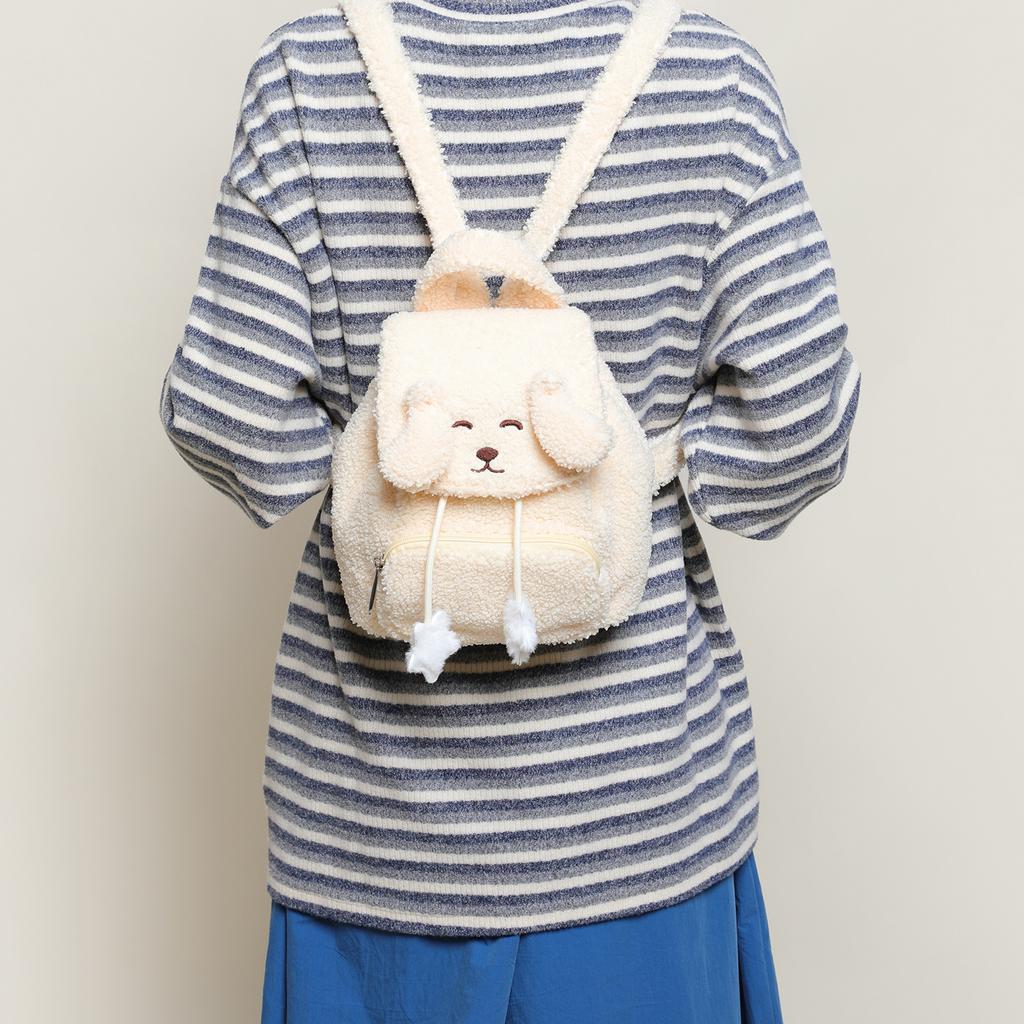 Small Backpack, Women's Double-shoulder Lambskin Bag, Casual Commuting Drawstring Backpack