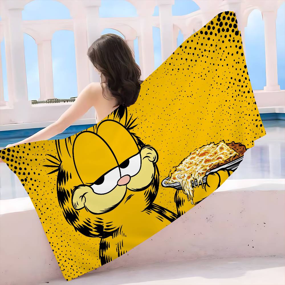 Cartoon G-Garfield Cat Microfiber Printed Beach Towel Mountain Climbing Yoga Beach Swimming Running Absorbent Soft Towel