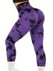 Damen Tie-Dye Nahtlos Pfirsich Po Hohe Taille Po Hosen Stretch Fitness Yoga Hosen