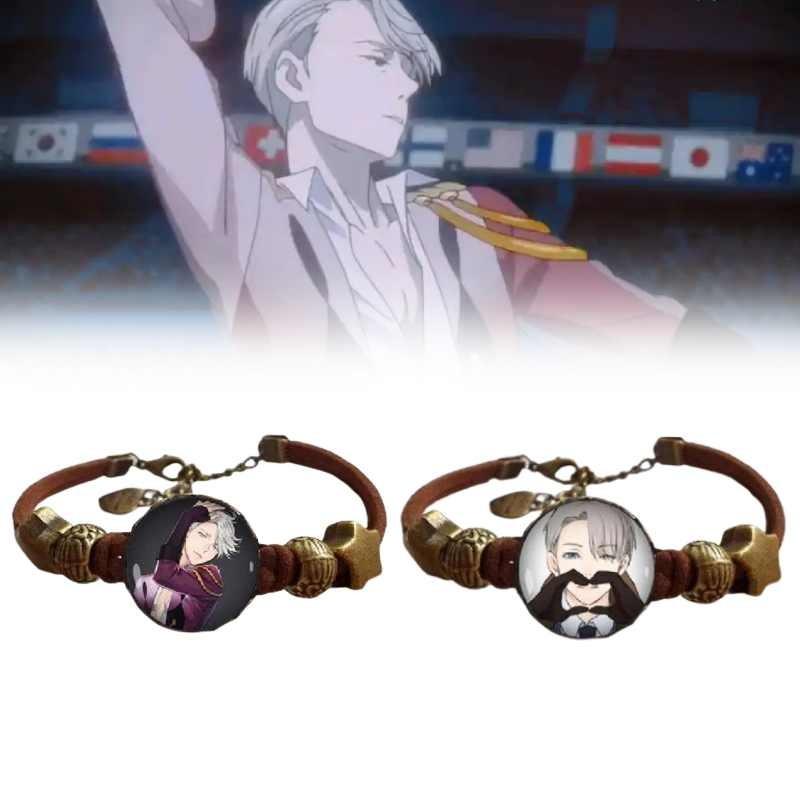 Yuri Ice On Bracelets Anime Glass Wristbands Cartoon Character Gift Jewelry