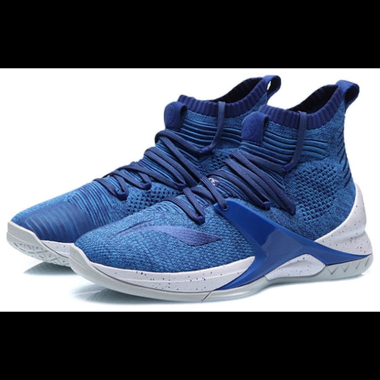 Li Ning Blockade Slip Resistant Cushioning Slip Resistant Cushioning High top Basketball Shoes Men's Storm Blue ABAP057-5