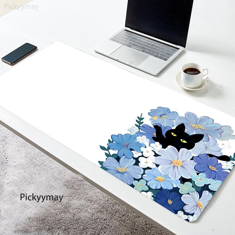 Locking Edge Mouse Mats Large Rubber Mouse Pad Waterproof Laptop Mousepads Kawaii Cat Mousepad x Keyboard Mat Table Carpet