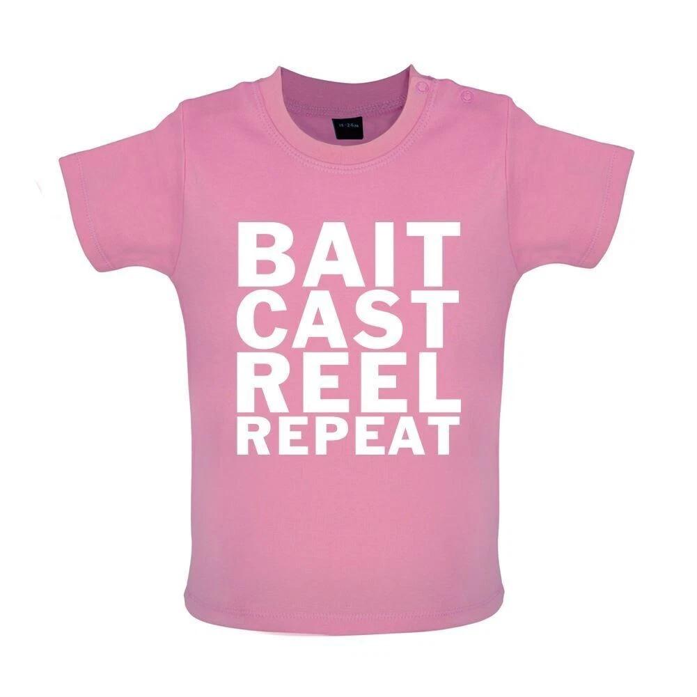 Bait Cast Reel Repeat - Baby / Babygrow T-Shirt - Fish Fishing Equipt 100