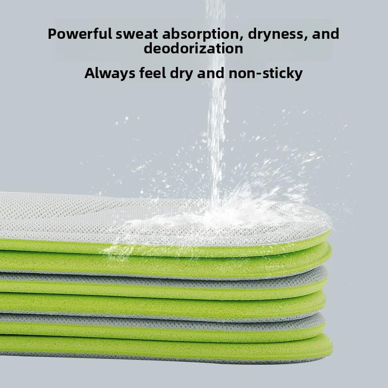 1 Pair Men Soft Thin Breathable Sport Shoe Insoles, Sweat‑Absorbent Odor‑Resistant Comfort Cushioned Shoe Inserts