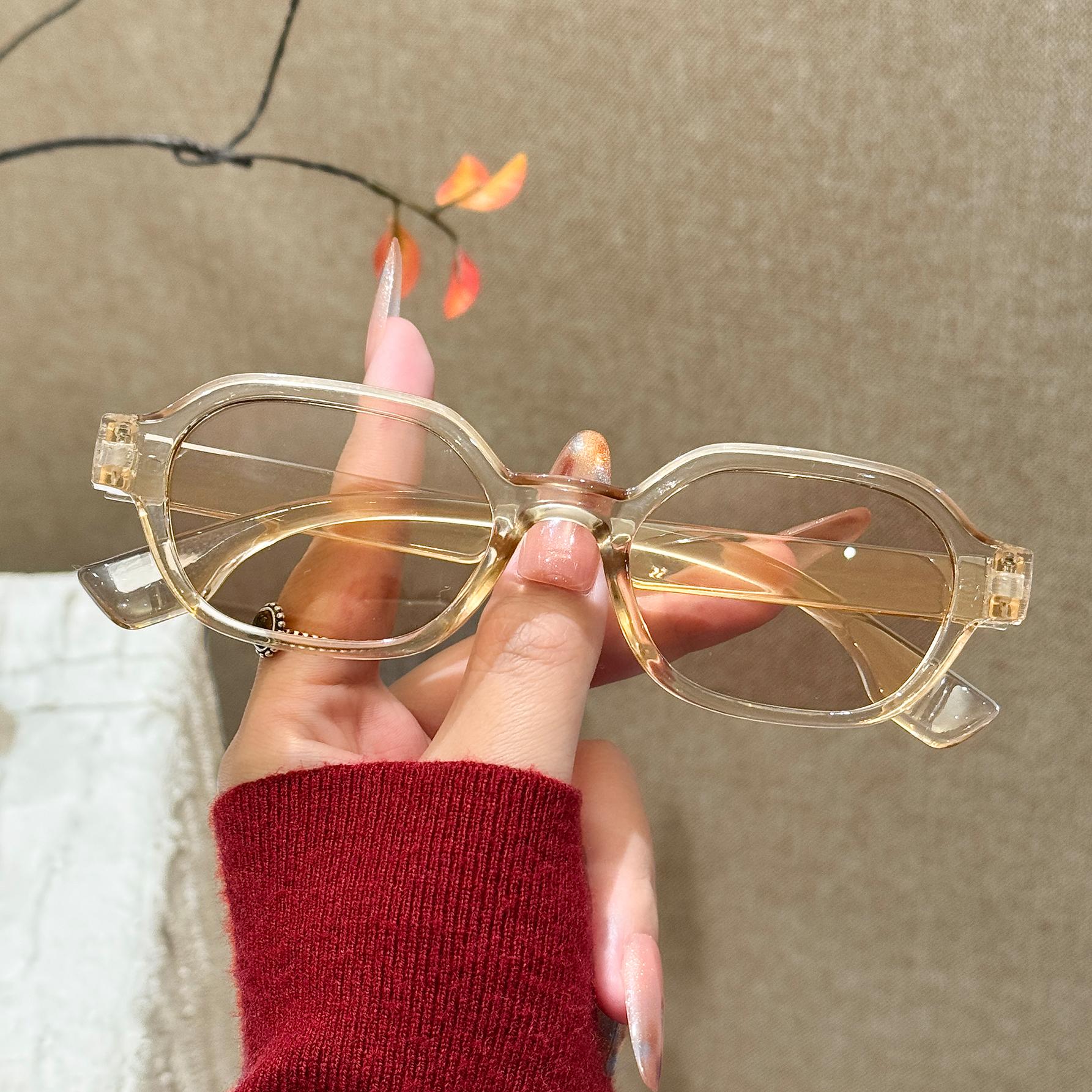

1Pc Retro Simple Oval Frame Fashion Glasses Suitable for Both Men and Women, Perfect for Daily Wear and Street Photography