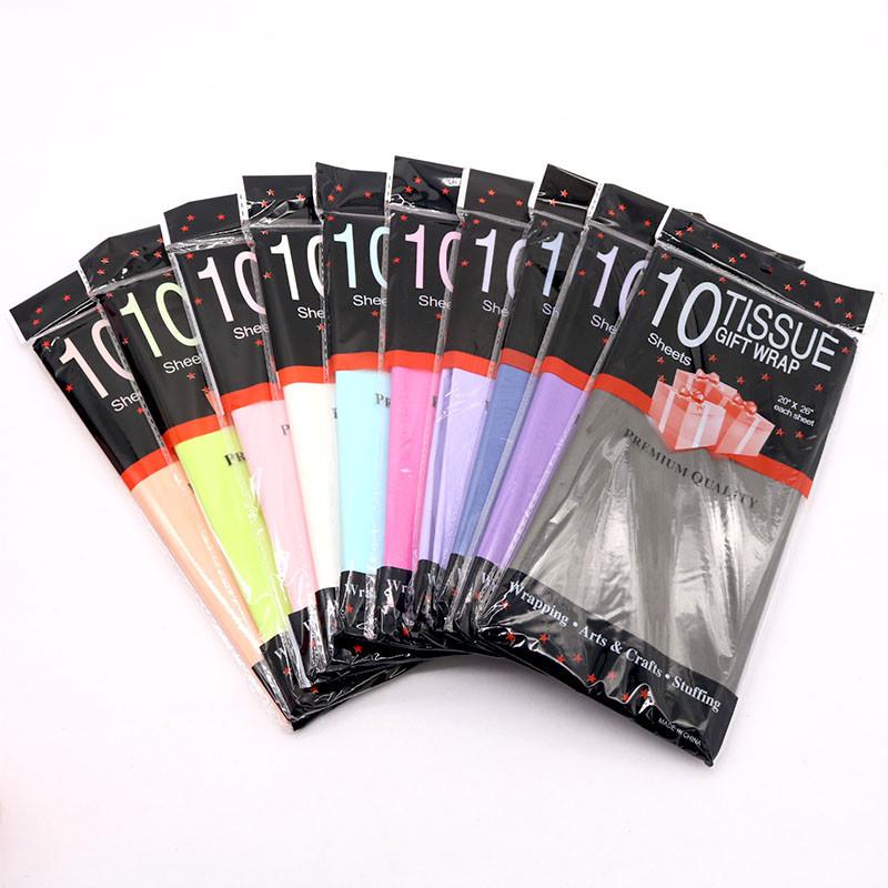 10-Sheet Pack of Colored Tissue Paper for Children's Origami and Crafts