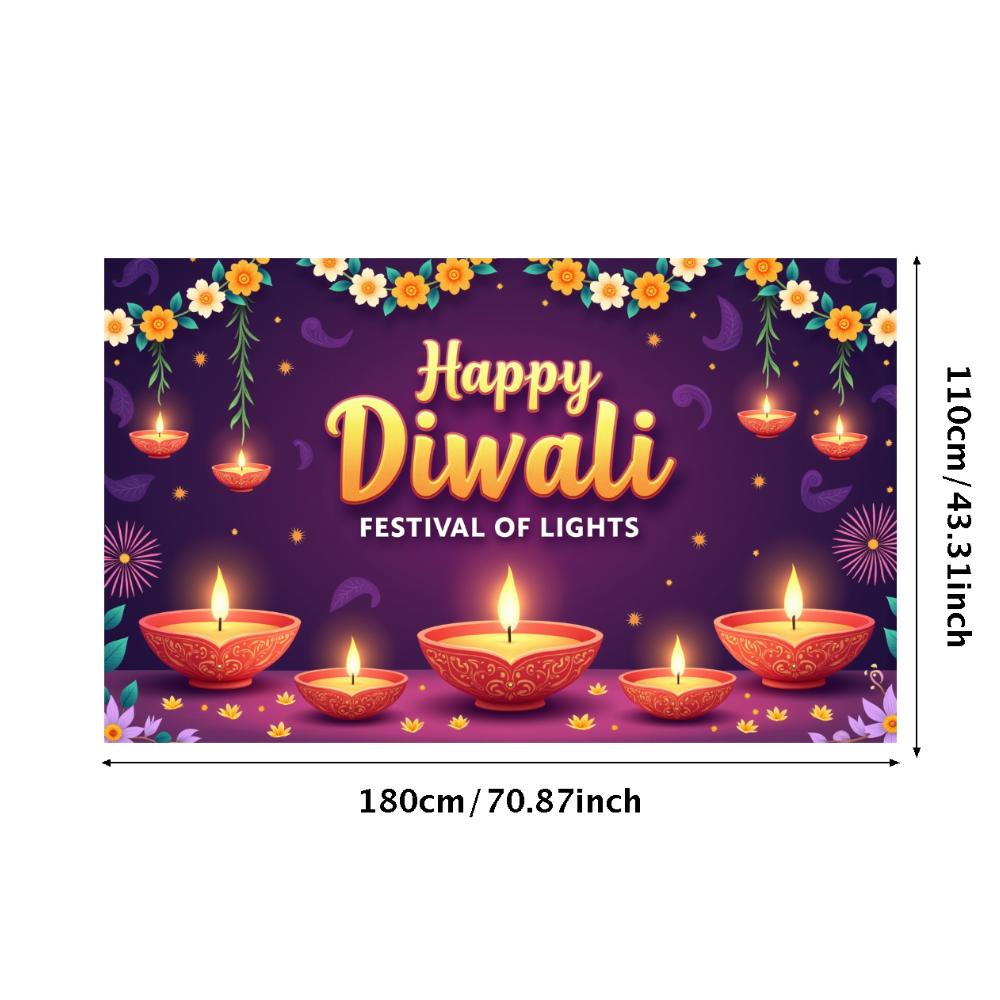 

Traditional Festival Banner Gourmet Material Cultural Event Banner Festival Of Lights Banner Easy To Hang Diwali Decor For Party