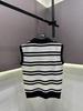 2026 European Striped Knit Lapel Vest: Chic Summer Casual Top
