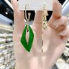 Small and Versatile Green Earrings for Women, Trendy Design with Asymmetrical Geometric Earrings