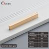 Contemporary and Contracted T Long Handle Clothes Cabinet Drawer Cabinet Golden Black Zinc Alloy Strip Door Handle Round Head