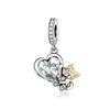S925 Silver Cute Dog Charms Bead Keychain Animal Puppy Teddy Yorkshire Terrier Crab Paw Whale Rooster Snake Crocodile Jewelry