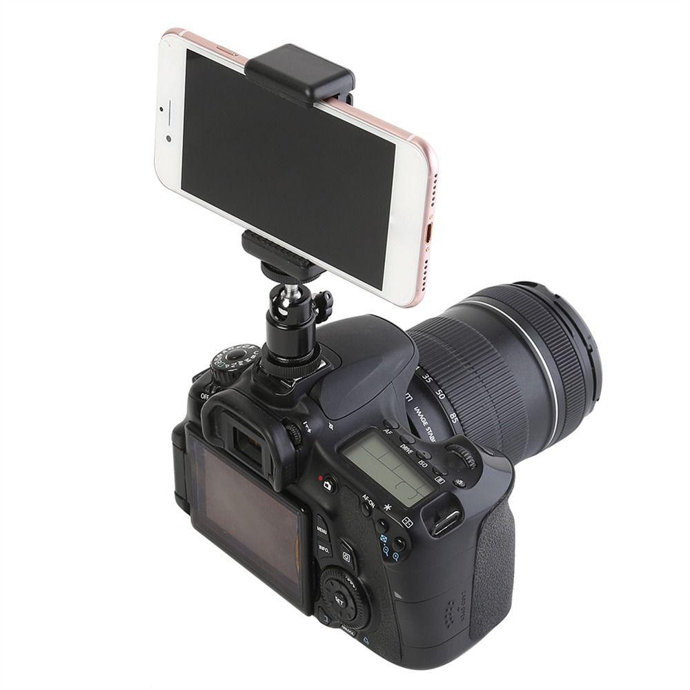 1/4 Screw Mount Moblie Phone Clip Hot Shoe Phone Clip Tripod Monopod Stand Phone Bracket Holder