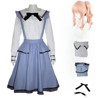 Anime Project Sekai Colorful Stage Feat Cosplay Akiyama Mizuki Wig Tops Bow Tie Short Skirt Halloween Carnival Party Costumes