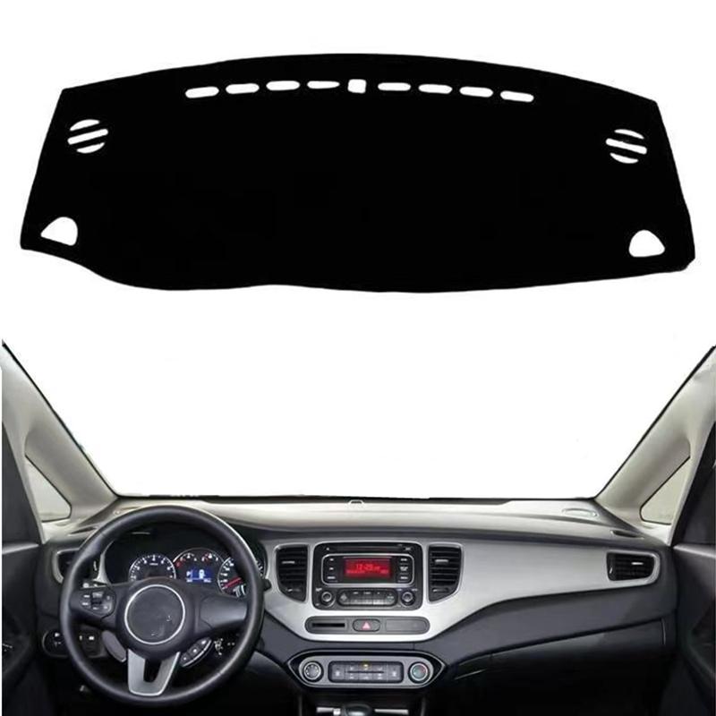 

For Kia Carens RP 2013 2014 2015- Car Dashboard Cover Sunshield Mat Pad Dash Board trument Protect Carpet Rug Accessories Black(Red Edge)