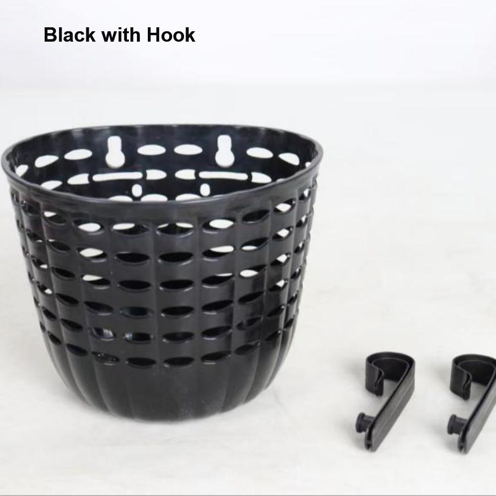 Adjustable Strap Bike Basket Retro Woven Plastic Front Riding Basket 7 Styles Durable Front Handle Carrier