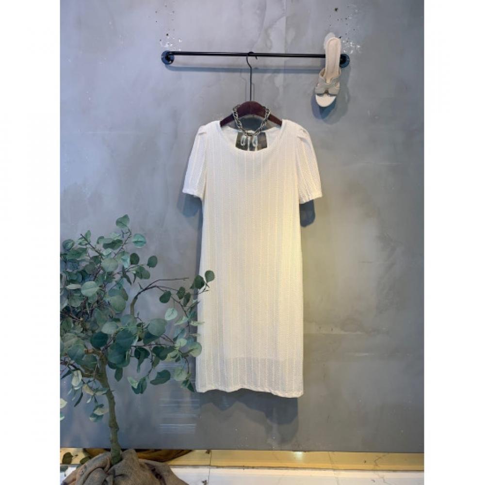 C S In The Room Puff Sleeve Pearl baCk Slit dreSS 2Color C