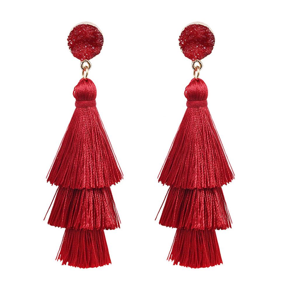 Women Fashion Bohemian Style Earrings Long Tassel Eardrop Dangle Earrings Fashion Jewelry