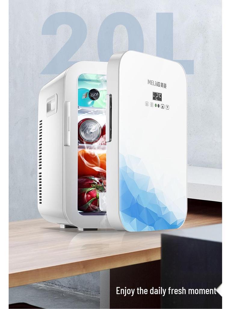 20L CNC Car and Home Mini Refrigerator - Glass Panel, Dual-Use