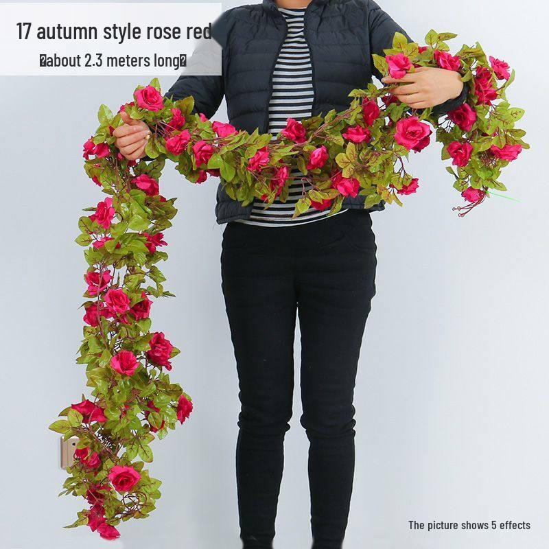 HUAZHENMIAN Artificial Rose Flower Garland Vine