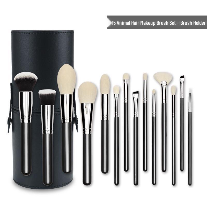 Luxury 25-Piece Professional Makeup Brush Set with Animal Hair for Makeup Artists