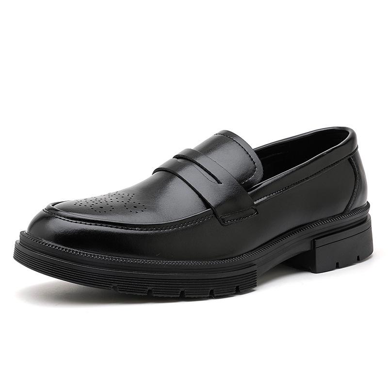 Men's New Style Perforated Leather Loafers: British Business Casual Slip-On Shoes