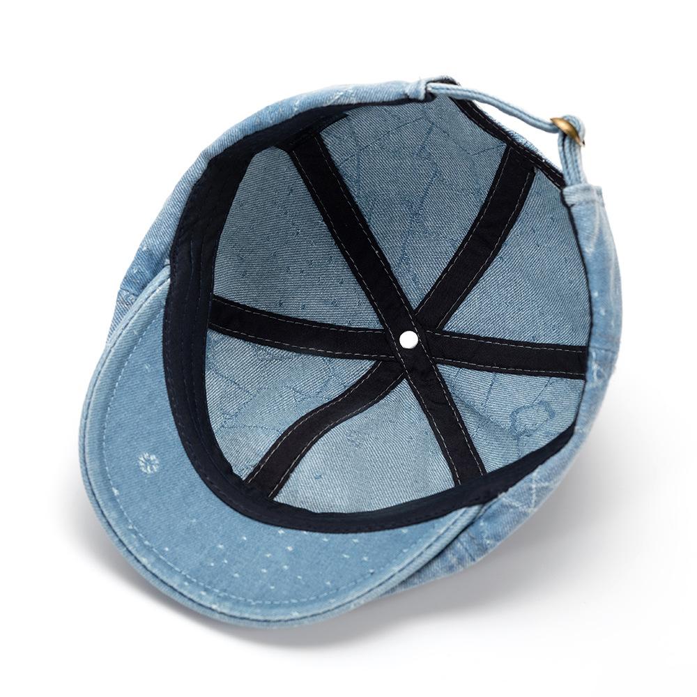 Vintage Denim Forward Hat Women's Summer Sunshade Cap Newsboy Hat