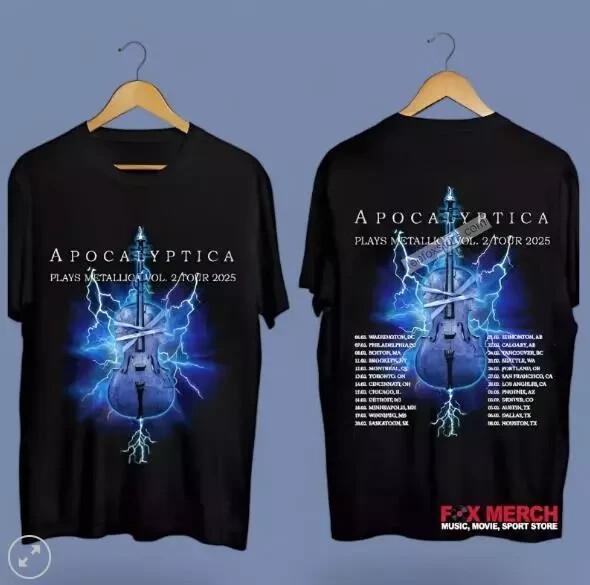 2025 Apocalyptica Tour Black T-Shirt S-4XL Unisex T-Shirt M