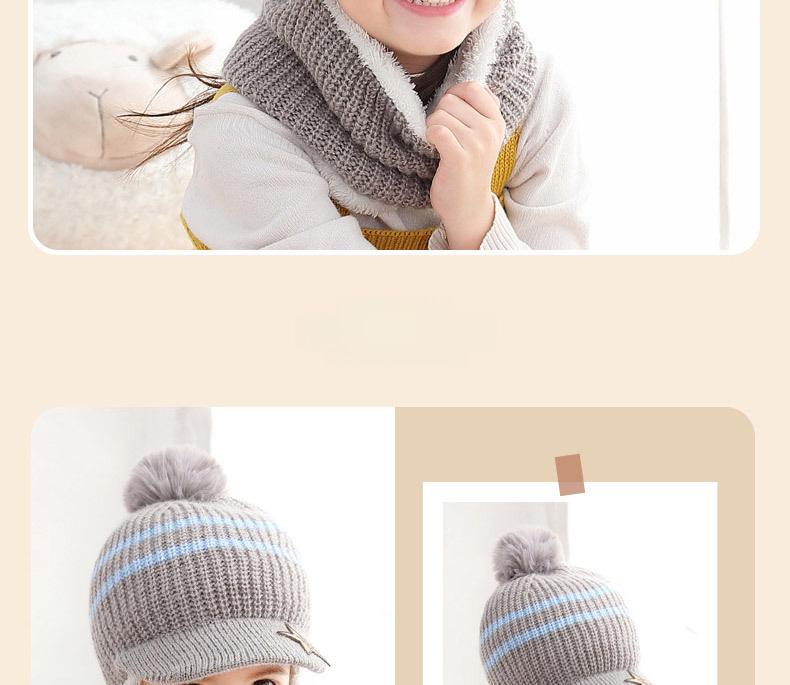 Children's Velvet All-In-One Winter Hat: Warm Wool Duckbill Cap with Face Protection and Scarf