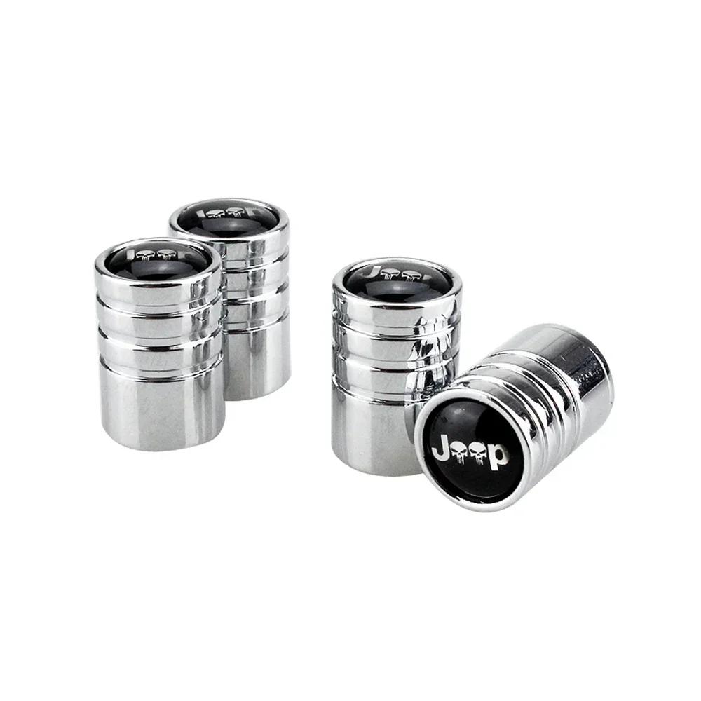 Tappi valvola pneumatici in lega per auto Jeep Antipolvere per Jeep Wrangler Cherokee Renegade Compass TJ JK JL Grand Commander Liberty Acc