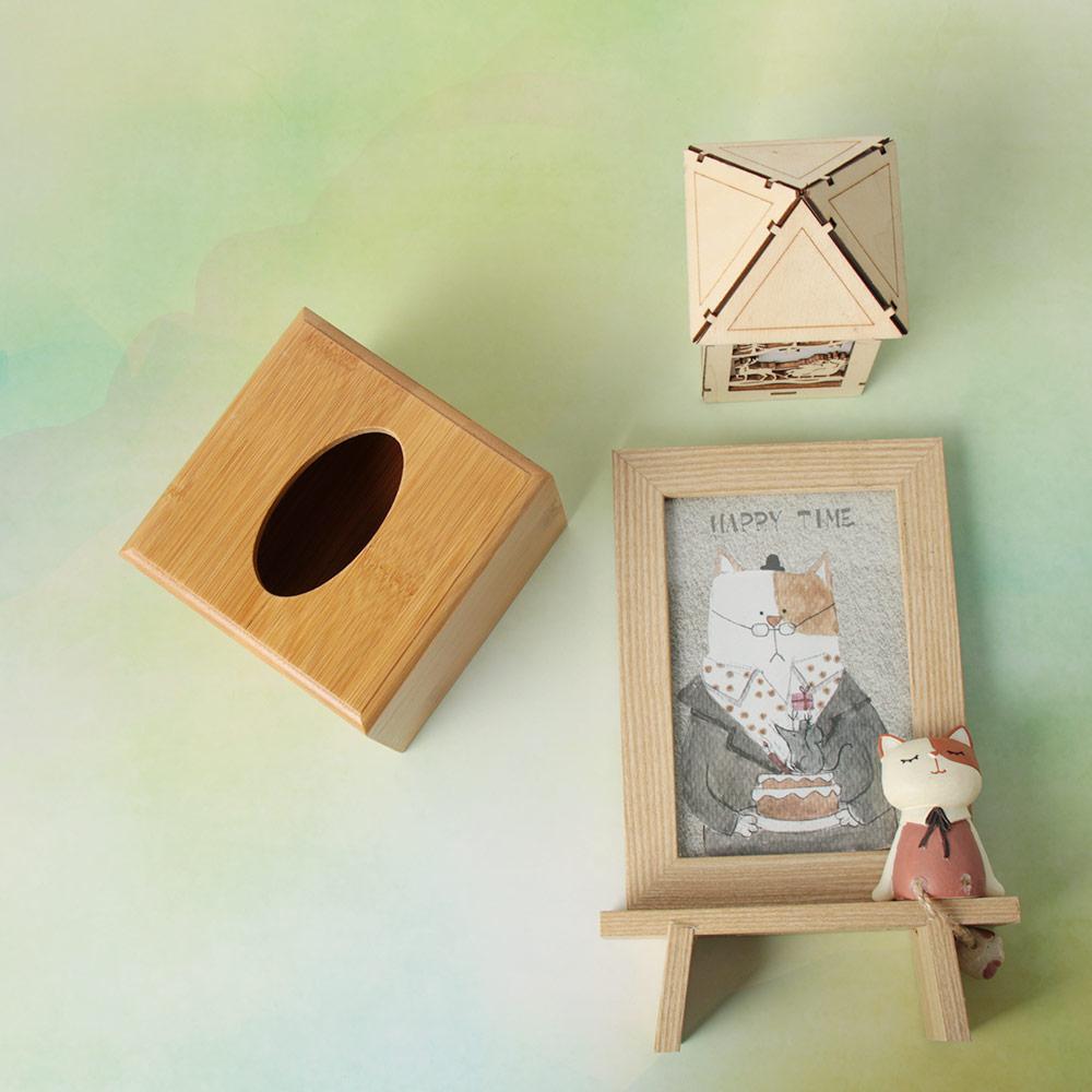 Restaurant Table Decoration Eco-Friendly Bamboo Napkin Holder Storage Box Tissue Holder Tissue Rack