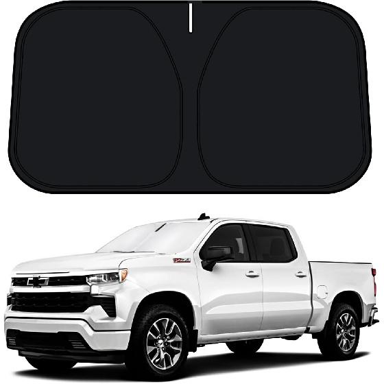 D-Lumina Windshield Sun Shade for -2025 Chevy Silverado 1500 Accessories (Regular Cab, Crew Cab, Double Cab 2Door 4Door), Front Window Sunshade Sun