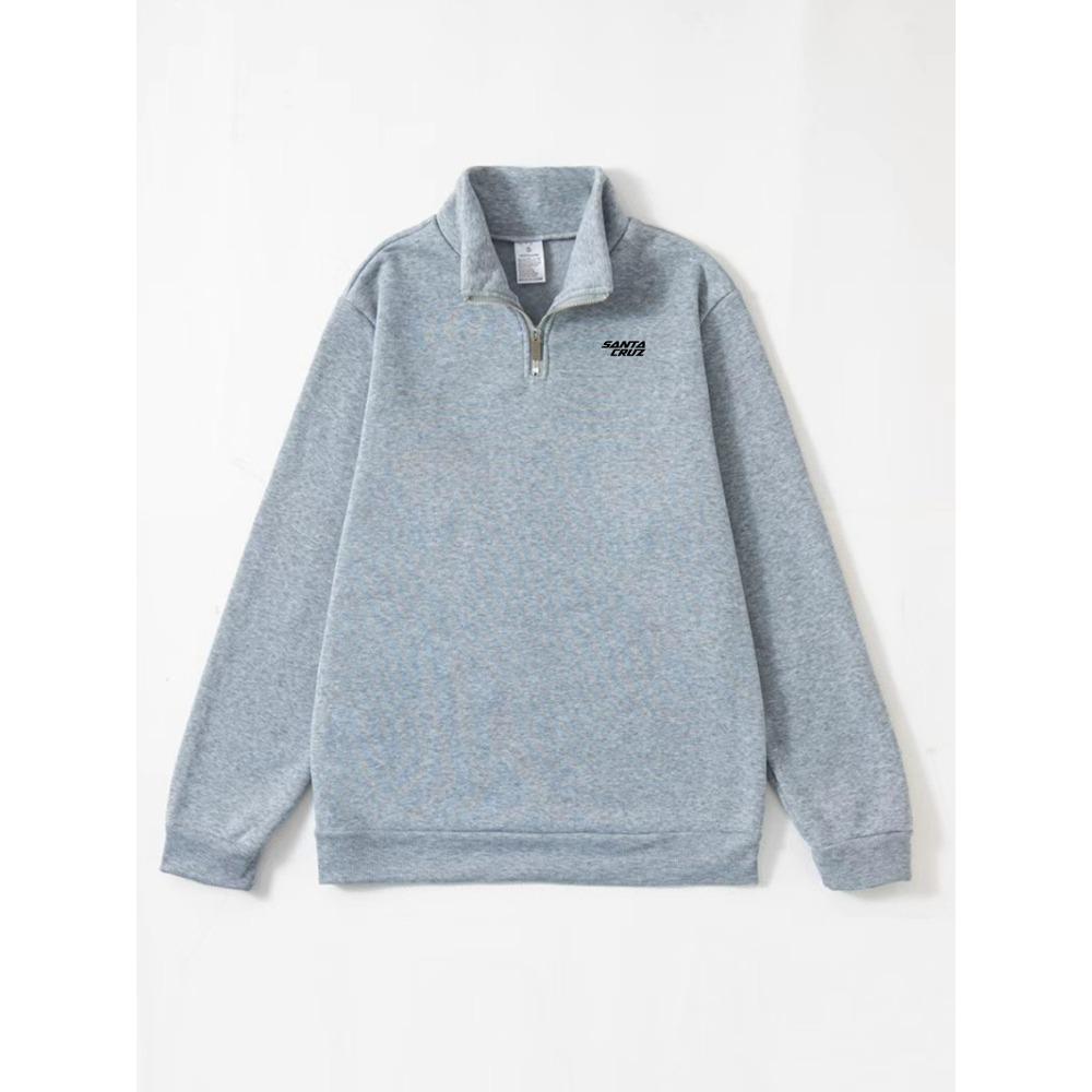 

Men s Santa Cruz Logo Geometric Print Sweatshirt - Casual City Streetwear with Loose Round Neck and Half Zipper Sweater Design XXL