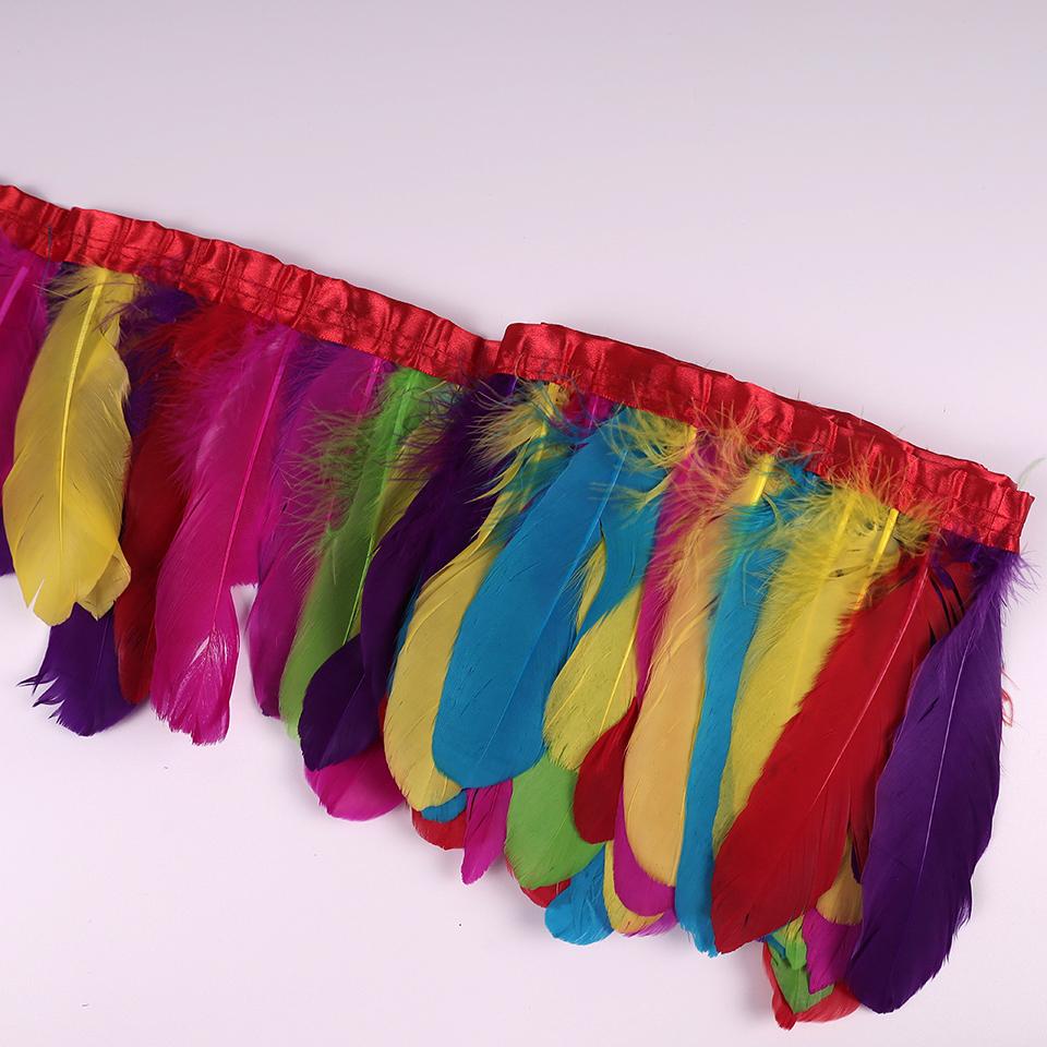

Goose Feather Trims Ribbon Fringes 2Yards/pc Sewing Crafts Plume in Dress Skirt Wall Decoration for Party Clothes 2 Yards
