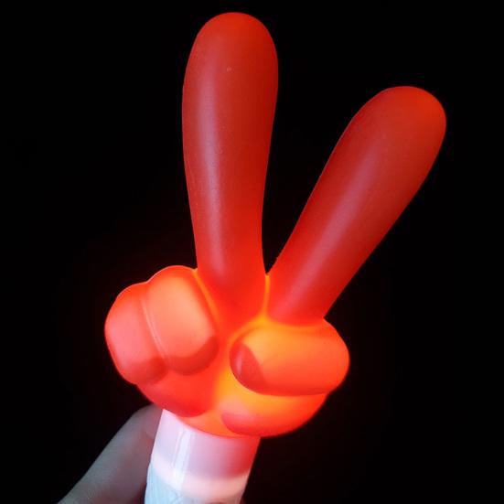 LED Foam Glow Sticks Finger Shaped Bulk Glow Sticks 3 Lighting Modes Gesture Party Supplies Battery Powered Fluorescent Light Props for Parties