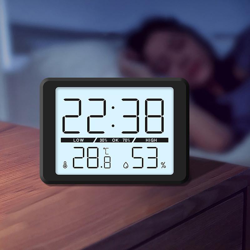 Relógio de Parede LCD Moderno Minimalista Com Temperatura e Calendário Para Decoração de Home Office