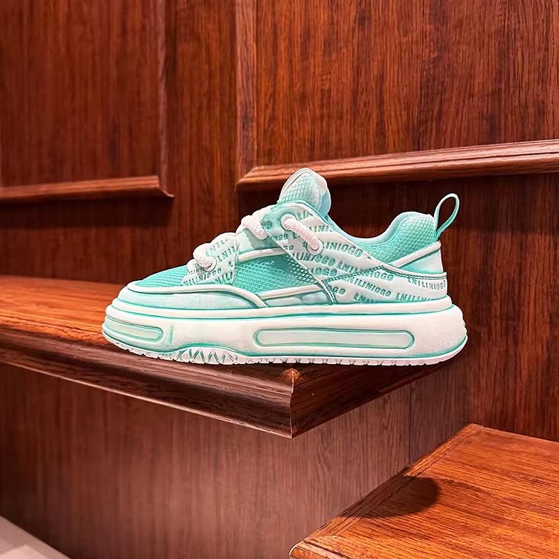 

High-end men s shoes, new summer mesh breathable little white shoes platform shoes original dad shoes men xlz 38