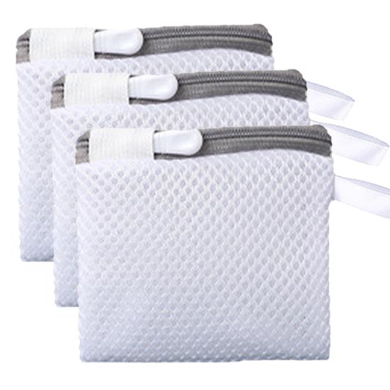 

3 шт. двухслойные сетчатые гелевые мешки для стирки, предотвращающие запутывание одежды, утолщенные, предотвращающие образование катышков, сумка для стирки серый