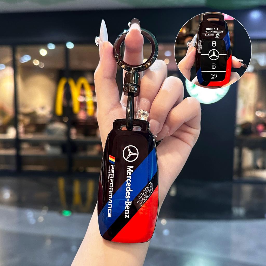 PIG4 Car Smart Remote Key Cover Case Shell Bag For Mercedes Benz A C E S G Class GLC CLE CLA GLB GLS W177 W205 W213 W222 X167 AMG