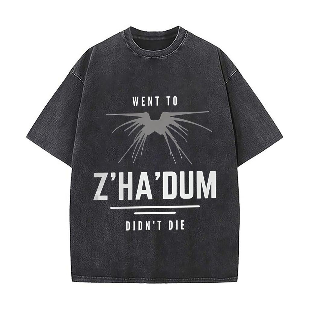 Zhadum Reference Sci Fi Inspired Minimalist Text Art Loose Solid Distressed T Shirt American Casual Crew Neck Top